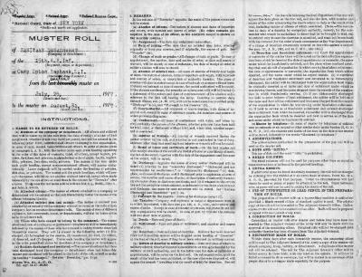 15th Regiment: Muster Roll of Sanitary Detachment, Camp Upton, Yaphank, L.I., July 25 - August 31, 1917, pp. 1-3