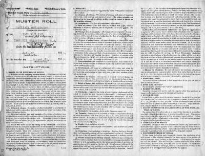 15th Regiment: Muster Roll of Sanitary Detachment, Camp Dix, Wrightstown, New Jersey, July 25 - August 31, 1917, pp. 1-3