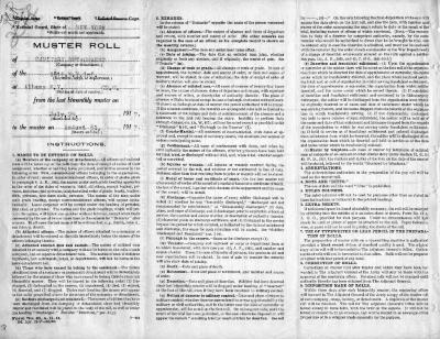 15th Regiment: Muster Roll of Sanitary Detachment, Albany, New York, July 25 - August 31, 1917, pp. 1-3