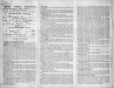 15th Regiment: Muster Roll of Company E, Camp Upton, New York,  July 25 - August 31, 1917, pp. 1-9.