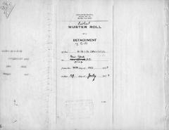 15th Regiment: Initial Muster Roll of Detachment of Company D, New York, New York,  July 15 - July 29, 1917, pp. 1-4.