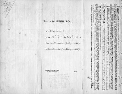 15th Regiment: Initial Muster Roll of Company E, NY Infantry, Camp Whitman, July 15 - 25, 1917, pp. 1-9.