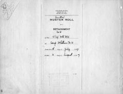 15th Regiment: Initial Muster Roll of Detachment of Company H, Camp Whitman, New York,  July 15 - August 2, 1917, pp. 1-4.