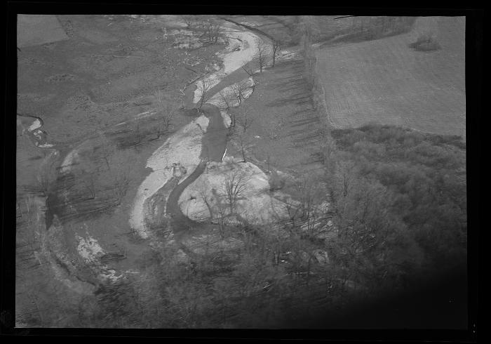 East Creek, Looking Upstream.  Air View