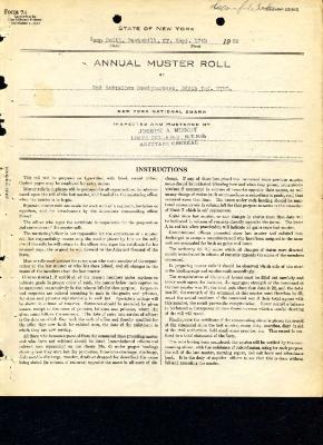 Annual Muster Roll of 2nd Battalion Headquarters, 369th Infantry