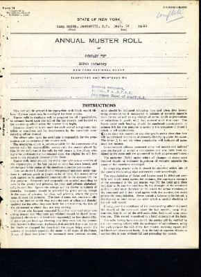 Annual Muster Roll of Company E, 369th Infantry