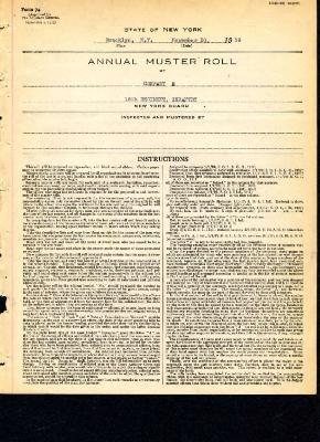 Annual Muster Roll of  Company E, 15th Regiment Infantry