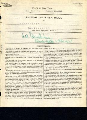 Annual Muster Roll of Company E, 369th Infantry