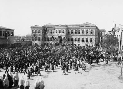 Asia Minor, Turkish Soldiers Drilling in Konia