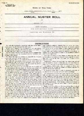 Annual Muster Roll of Company E, 369th Infantry