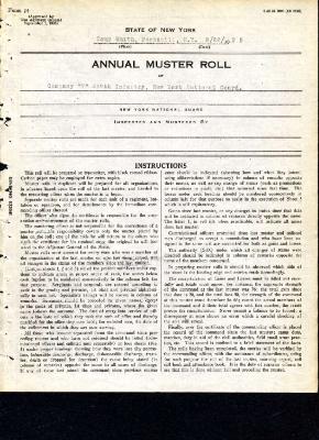 Annual Muster Roll of Company F, 369th Infantry