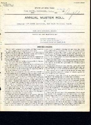 Annual Muster Roll of Company F, 369th Infantry