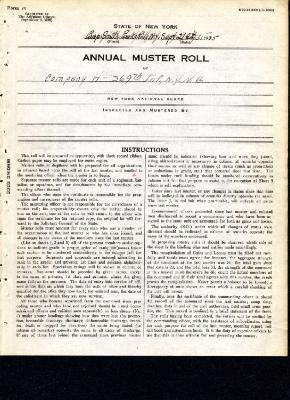 Annual Muster Roll of Company H, 369th Infantry