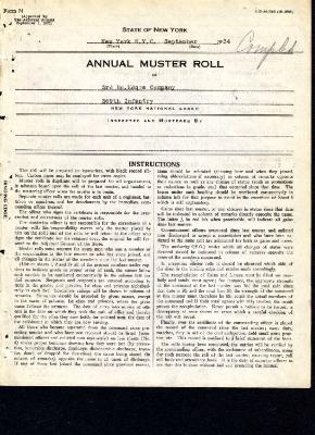 Annual Muster Roll of 3rd Battalion Headquarters, 369th Infantry