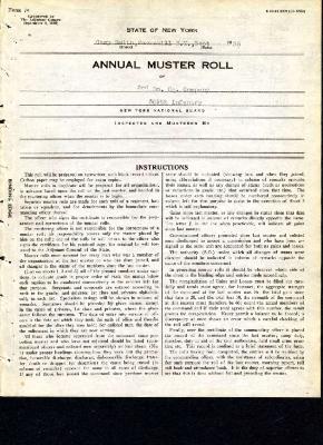 Annual Muster Roll of 3rd Battalion Company, 369th Infantry