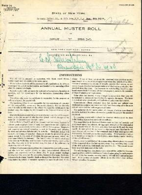 Annual Muster Roll of Company I, 369th Infantry