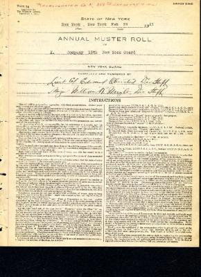 Annual Muster Roll of K Company, 15th New York Guard