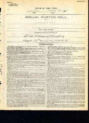 Annual Muster Roll of Company K, 369th Infantry