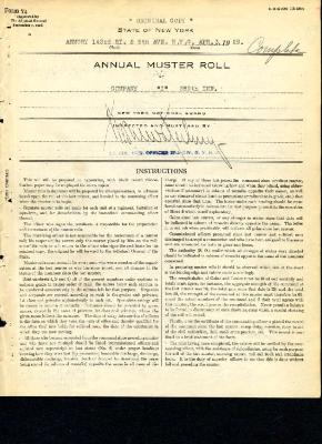 Annual Muster Roll of Company I, 369th Infantry