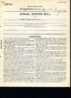 Annual Muster Roll of Company K, 369th Infantry