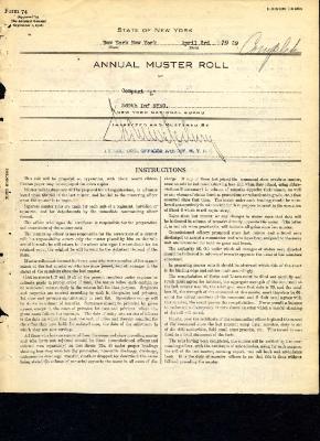 Annual Muster Roll of Company L, 369th Infantry