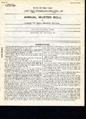 Annual Muster Roll of Company L, 369th Infantry