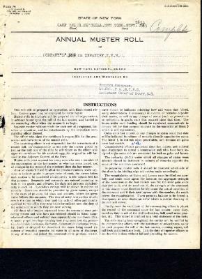 Annual Muster Roll of Company L, 369th Infantry