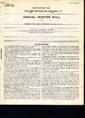 Annual Muster Roll of Company L, 369th Infantry