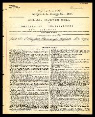 Annual muster roll of regimental headquarters, 15th Battalion Infantry