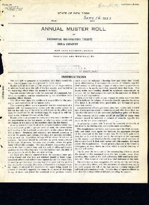 Annual muster roll of regimental headquarters (staff), 369th Infantry