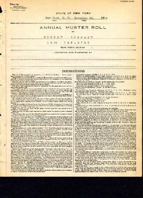 Annual muster roll of supply company, 15th Infantry