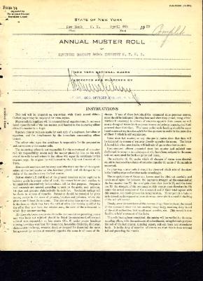 Annual muster roll of Howitzer Company, 369th Infantry