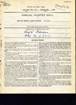 Annual muster roll of Howitzer Company, 369th Infantry