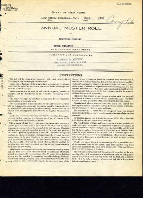 Annual muster roll of Howitzer Company, 369th Infantry