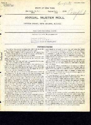 Annual muster roll of Howitzer Company, 369th Infantry