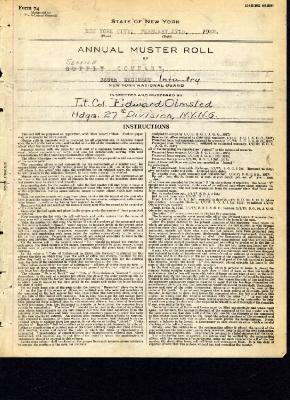 Annual muster roll of service company, 369th Infantry