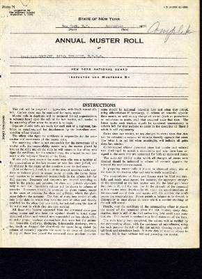 Annual muster roll of Howitzer Company, 369th Infantry