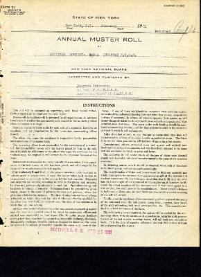 Annual muster roll of Howitzer Company, 369th Infantry