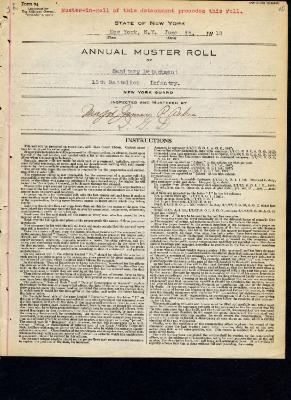 Annual muster roll of sanitary detachment, 1st Battalion Infantry