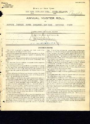 Annual muster roll of service company, 369th Infantry