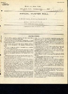 Annual muster roll of medical detachment, 369th Infantry