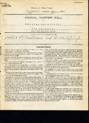 Annual muster roll of medical detachment, 369th Infantry