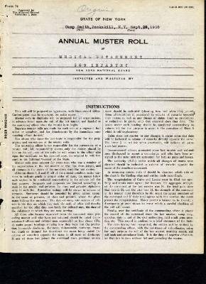 Annual muster roll of medical detachment, 369th Infantry