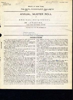 Annual muster roll of medical detachment, 369th Infantry