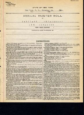 Annual muster roll of sanitary detachment, 15th Infantry