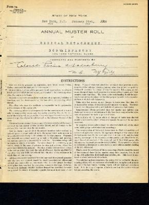 Annual muster roll of medical detachment, 369th Infantry