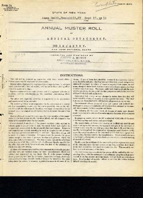 Annual muster roll of medical detachment, 369th Infantry