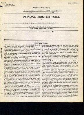 Annual muster roll of medical detachment, 369th Infantry
