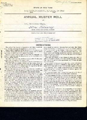 Annual muster roll of 1st Battalion Headquarters Company 369th Infantry