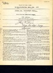 Annual muster roll of 1st Battalion Headquarters Company 369th Infantry